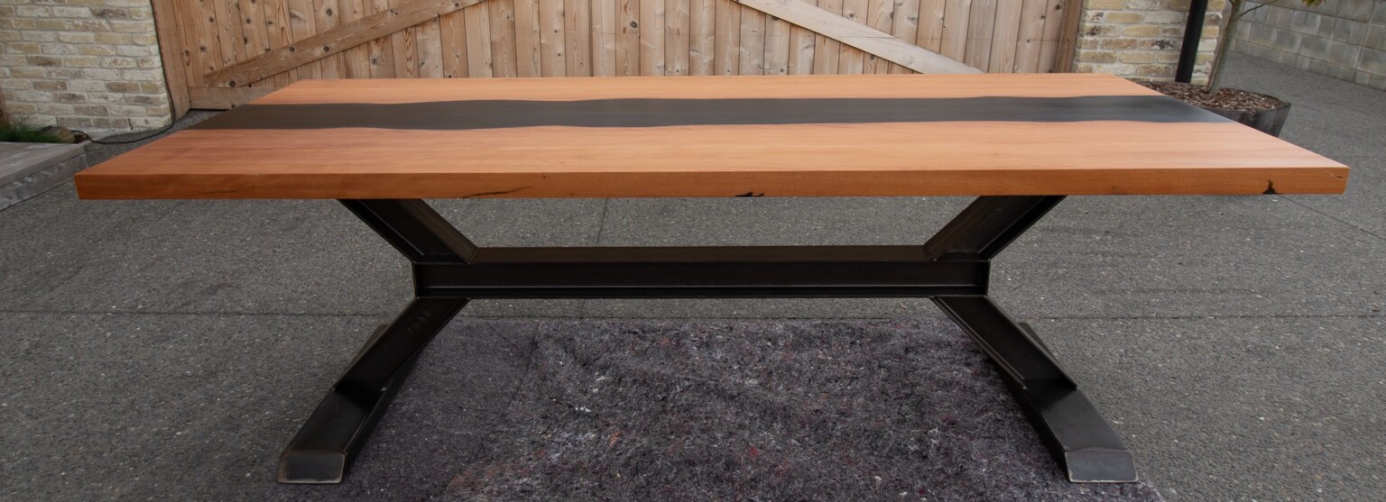Ancient Kauri River Table in full profile